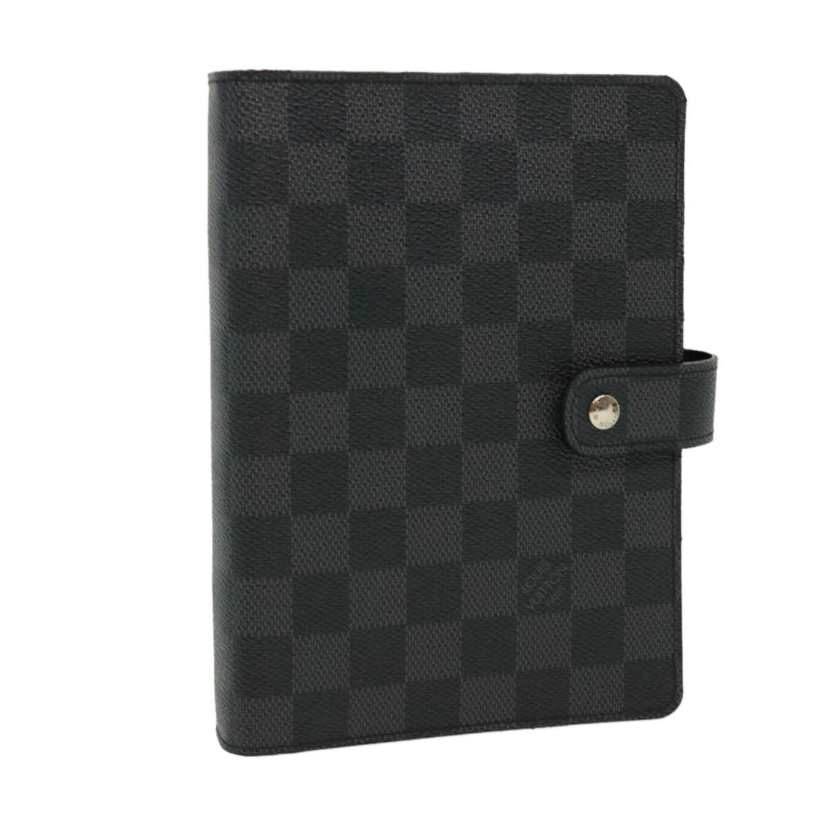 Louis Vuitton Damier Graphite Agenda Mm Day Planner Cover R20242 Lv Auth 32756